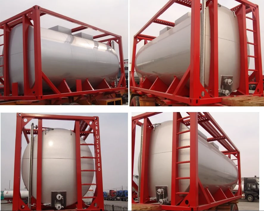 T75 Un Portable Cryogenic GB/ASME 40FT LNG ISO Tank Container Stainless Steel Storage Tank
